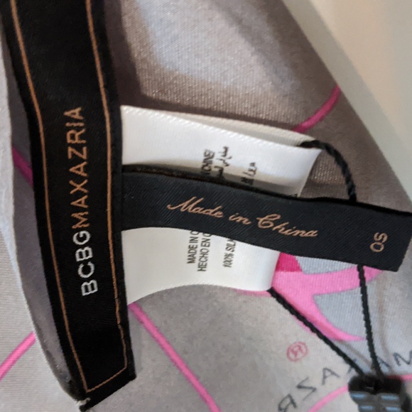BCBGMAXAZRIA Breast Cancer Awareness Silk Scarf - Picture 7 of 8